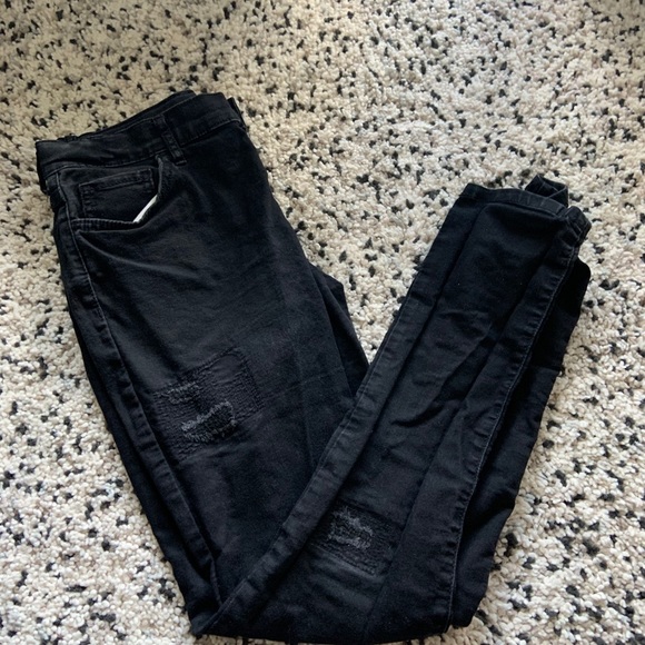 Girls black jeans with heart detail - Picture 3 of 10